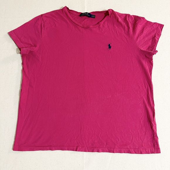 Polo Ralph Lauren Youth Girls Short Sleeve Tee- Shirt Pink Size Large - Picture 1 of 5